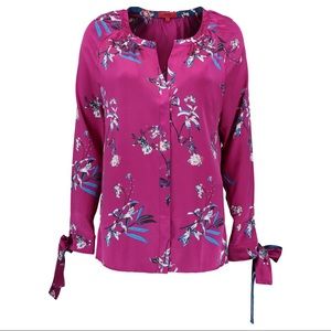 Hugo Boss Eronic violet floral Silk Blouse
